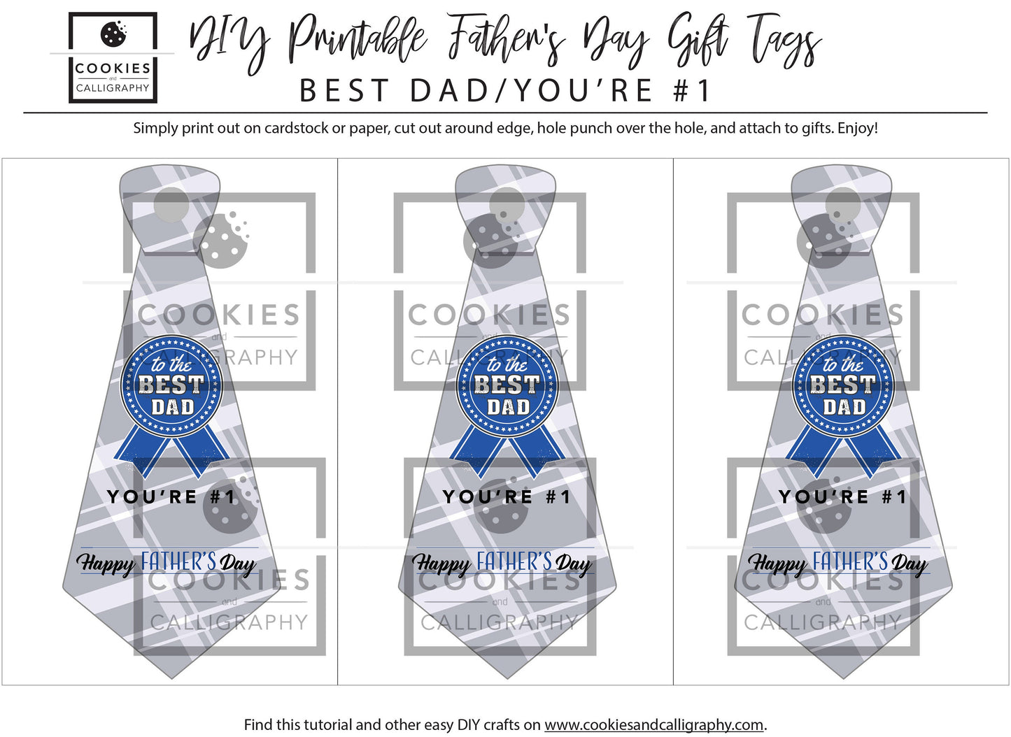 Happy Father's Day Necktie Gift Tags