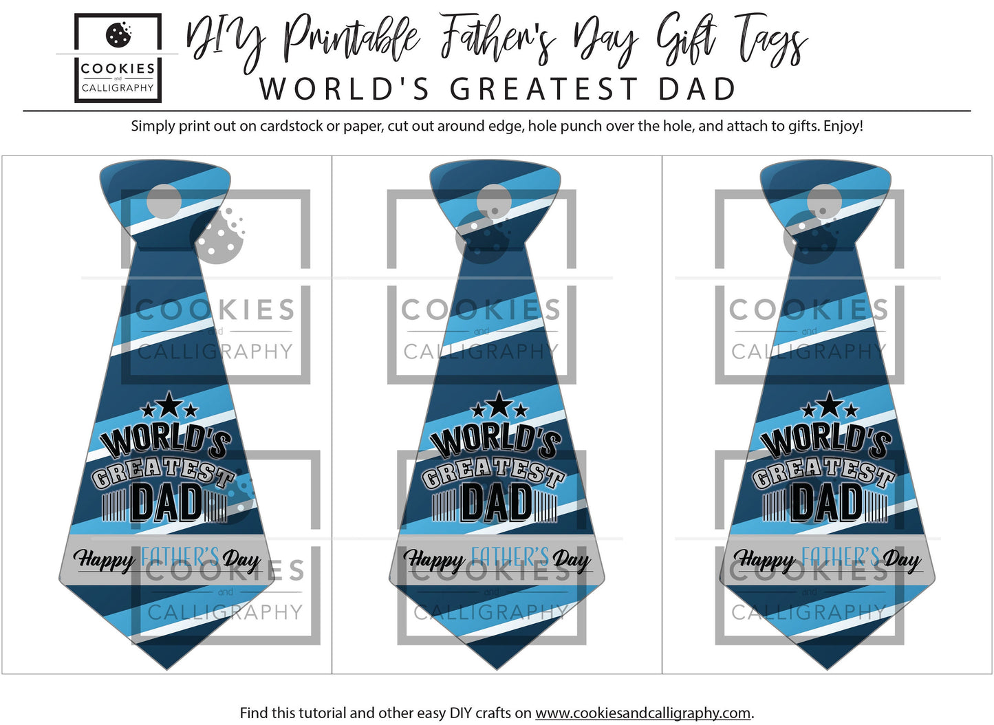 Happy Father's Day Necktie Gift Tags